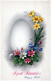 EASTER FLOWERS EGG Vintage Postcard CPA #PKE175.GB - Ostern