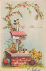 EASTER CHICKEN EGG Vintage Postcard CPA #PKE110.GB - Easter