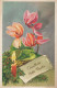 Happy New Year Christmas CANDLE FLOWERS Vintage Postcard CPSMPF #PKD723.GB - Nouvel An