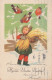 Happy New Year Christmas CHILDREN Vintage Postcard CPSMPF #PKD412.GB - Nouvel An