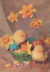 EASTER CHICKEN EGG Vintage Postcard CPSM #PBP229.GB - Pâques