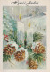 Happy New Year Christmas CANDLE Vintage Postcard CPSM #PAZ351.GB - New Year