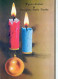 Happy New Year Christmas CANDLE Vintage Postcard CPSM #PAZ291.GB - New Year