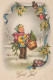Happy New Year Christmas CHILDREN Vintage Postcard CPSM #PAW801.GB - New Year