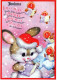 Happy New Year Christmas RABBIT Vintage Postcard CPSM #PAV071.GB - Nouvel An