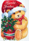 Happy New Year Christmas TEDDY BEAR Vintage Postcard CPSM #PAU807.GB - New Year