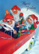 SANTA CLAUS CAR AUTO CHRISTMAS Holidays Vintage Postcard CPSM #PAK011.GB - Kerstman