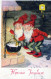 Buon Anno Natale GNOME Vintage Cartolina CPSMPF #PKG545.IT - New Year