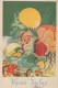 Buon Anno Natale GNOME Vintage Cartolina CPSMPF #PKG412.IT - Neujahr