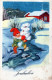 Buon Anno Natale GNOME Vintage Cartolina CPSMPF #PKD478.IT - New Year