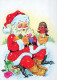 BABBO NATALE Buon Anno Natale Vintage Cartolina CPSM #PBL367.IT - Santa Claus