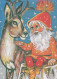 BABBO NATALE Buon Anno Natale Vintage Cartolina CPSM #PBL179.IT - Santa Claus