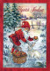 BABBO NATALE Buon Anno Natale Vintage Cartolina CPSM #PBL108.IT - Santa Claus