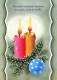 Buon Anno Natale CANDELA Vintage Cartolina CPSM #PAV329.IT - Anno Nuovo