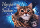 GATTO KITTY Animale Vintage Cartolina CPSM #PAM617.IT - Cats