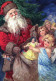 BABBO NATALE ANGELO Buon Anno Natale Vintage Cartolina CPSM #PAK382.IT - Santa Claus