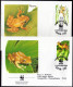 Fiji 591-594 4 FDC. Michel 586-589. Tree Frog Platymantis Vitiensis. WWF 1988. - Fiji (1970-...)