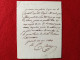 BILLET AUTOGRAPHE COMTE CURIAL GENERAL 1er EMPIRE 1828 - Politiek & Militair