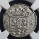 Provincial Dutch Netherlands Zeeland Zeelandia 2 Stuiver 1727 Silver NGC AU 55 - Monedas Provinciales