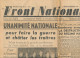 FRONT NATIONAL Samedi 30 Septembre 1944, N° 37, Unanimité Nationale, Mutualité, Siegfried, Vélodrome D'Hiver, Eisenhower - Allgemeine Literatur