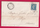 N°22 GC 1534 FOLEMBRAY AISNE CAD TYPE 22 POUR AIGRE CHARENTE VIGNETTE PUB AU DOS LETTRE - 1849-1876: Classic Period