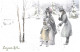 CP - Illustrateur -V.K. VIENNE-  Joyeux Noël Couple Avec Une Fillette Scène De Neige (Écrit En 24-12-1911) - Vienne