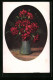 AK Vase Mit Rot Leuchtenden Vollen Blüten  - Other & Unclassified