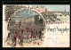 Winter-Lithographie Frankfurt A. Main, Spaziergänger Auf Der Zeil  - Autres & Non Classés