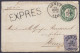 EP Env. 10c Vert Léopold II Oval + N°48 En Exprès Càd JUMET /24 MARS 1885 Pour HERVE (au Dos: Càd Arrivée HERVE) - Buste