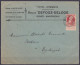 Env. "Hôtel D'Emmaüs Denée-Maredsous" Affr. N°74 Càd MAREDRET (SOSOYE) /9 NOVE 1910 Pour EGHEZEE (au Dos: Càd Arrivée EG - 1905 Grove Baard