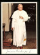 AK Papst Johannes Paul II. Berührt Sein Kreuz Im Weissen Ornat  - Popes