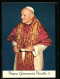 AK Papst Johannes Paul II. Lächelnd Mit Zettel In Der Hand  - Papas