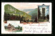 Lithographie Gehlberg, Gasthaus Schmücke, Schneekopfturm, Panorama  - Sonstige & Ohne Zuordnung