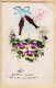 38728  / ⭐ Carte Peinte Main Sur CELLULOÏD POISSON 1er Premier AVRIL Discret Secret 1915s CpaWW1 - Erster April
