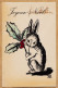 38696  / ⭐ JOYEUX NOEL Biffé Jour De L' An Lapin Illustration TIL 1938  Cpfete - Other & Unclassified