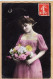 38712  / ⭐ SOUVENIR Jeune Femme Pensive Bouquet Fleurs 1903 à  ALBENGE Clot Saint-Laurent St Gaillac - Other & Unclassified