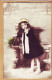 38731  / ⭐ JOYEUSES ANNEE Fillette Banc Neige 1905s à Alice CATALAN Montbazin- VICTORIA 3551  - Nieuwjaar