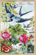 38741  / ⭐ Scintillant BONNE ANNEE 1911 Fleurs Hirondelles De PECQUENCOURT à BLANCHETTE Crepy-en-Valois - Nouvel An
