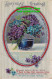 R355462 Birthday Greetings. Blue Vase With Blue And Purple Flowers - World