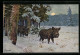 AK Wildschweine Am Waldrand Im Winter  - Varkens