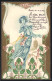 AK Frau Im Kleid Mit Einer Weissen Taube Auf Der Hand, Puppen, Jugendstil  - Other & Unclassified