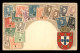 PORTUGAL - TIMBRES ET BLASON - CARTE GAUFREE - Autres & Non Classés