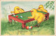FETES - VOEUX - Joyeuses Pâques - Poussins Jouant Au Billard Avec Des œufs - Colorisé - Carte Postale Ancienne - Easter