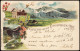 Ansichtskarte Litho AK Adelboden Gruss Von 3 Bild Engstligenalp 1899 - Sonstige & Ohne Zuordnung