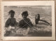 Portrait De 3 Baigneuses Souriantes Belgian Coast Zeekust Littoral Photo Snapshot Par Photo Hall Milieu 20e - Personnes Anonymes