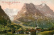 13014109 Grindelwald Ortsansicht Mit Kirche Viescherhoerner Eiger Berner Alpen G - Sonstige & Ohne Zuordnung