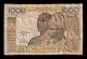 West African St. Senegal 1000 Francs ND (1959-1965) Pick 703Km Bc/Mbc F/Vf - États D'Afrique De L'Ouest