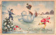 FETES ET VOEUX - Nouvel An - Des Enfants Jouant Avec Un Bonhomme De Neige - Colorisé - Carte Postale Ancienne - New Year