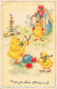 FETES - VOEUX - Joyeuses Pâques - Poussins Jouant Avec Des œufs - Carte Postale Ancienne - Ostern