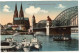 ALLEMAGNE GERMANY RHENANIE WESTPHALIE COLOGNE KÖLN AM RHEIN KOELN : HOHENZOLLERNBRUCKE MIT DOM - BATEAUX - ED COLORISEE - Köln